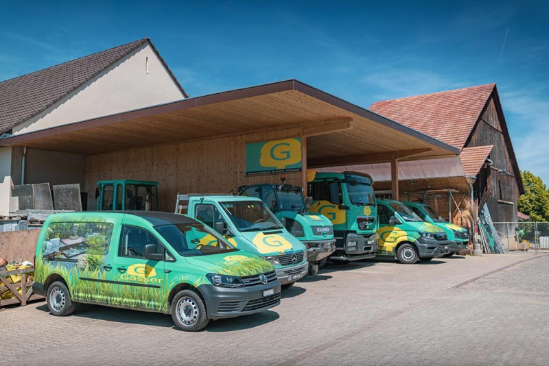 Gasser Gartenbau Maschinenpark Baselland